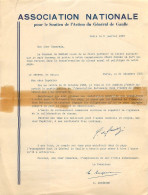 2 Papiers De L'ASSOCIATION NATIONALE POUR LE SOUTIEN ET L'ACTION DU GENERAL DE GAULLE. - Historische Dokumente