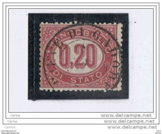 REGNO:  1875  SERVIZIO  -  0,20 C. LACCA  US. -  SASS. 3 - Dienstzegels