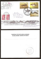 Kyrgyzstan / Kirgisien 1994●Fishes●Complet Set On 2x R-Letters To Lithuania - Kirgisistan