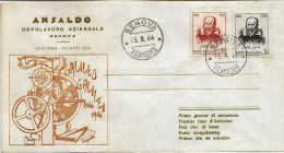 Fdc Ansaldo: GALILEO GALILEI (1964); Non Viaggiata; Annullo Filatelico Genova - FDC