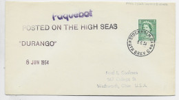 CANADA 2C SOLO LETTRE COVER STOCKHOLM SWEDEN 9.6.1954 UTR BREV + PAQUEBOT POSTED ON THE  HIGH SEA TO USA - Cartas & Documentos