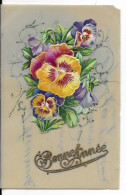 CP  Carte Céluloid Bouquet De Fleurs Bonne Année Etat - Autres & Non Classés