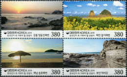 South Korea 2019. Beaches (MNH OG) Block Of 4 Stamps - Corée Du Sud