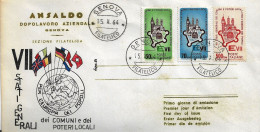 Fdc Ansaldo: STATI GENERALI DEI COMUNI E DEI POTERI LOCALI (1964); Non Viaggiata; Annullo Filatelico Genova - FDC