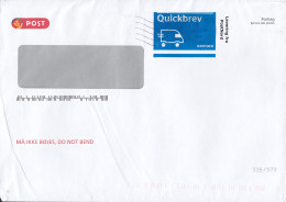 Denmark Postsag Service Des Postes 'Quickbrev' Label POSTNORD TERMINAL TAASTRUP 2016 Cover Brief 'Shift' ERROR Variety - Variétés Et Curiosités