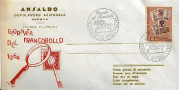 Fdc Ansaldo: GIORNATA DEL FRANCOBOLLO (1964); Non Viaggiata; Annullo Speciale Roma - FDC