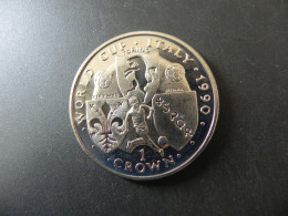 Isle Of Man 1 Crown 1990 - Football World Cup Italy Italia Firenze, Torino Roma - Autres – Europe