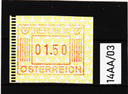 14AA/03 ÖSTERREICH 1983 AUTOMATENMARKEN 1. AUSGABE  1,50 Schilling   ** Postfrisch - Automaatzegels [ATM]