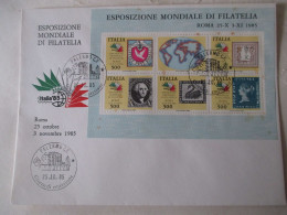 Busta 1 Giorno Esposizione Mondiale Filatelia (2) - 1981-90: Marcophilie