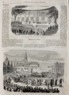 Distribution Des Prix Au Lycée De Nice - Grande Procession à Furnes (Belgique) - Page Originale 1861 - Historical Documents