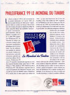 - Document Premier Jour PHILEXFRANCE 99 LE MONDIAL DU TIMBRE - PARIS 6.12.1997 - - Briefmarkenausstellungen
