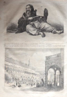 La Place Du Marché  à Padoue - Marktplatz In Padua - Padova - Page Original 1861 - Historical Documents