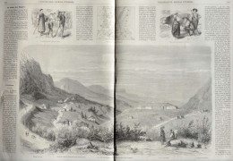 La Vallée Des Dappes - Types Suisses Des Cantons Du Vaud - Route De Nion - Route De Genève - Page Originale Double 1861 - Historical Documents