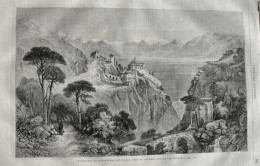 Le Couvent De Notre-Dame Del Sasso, Près De Locarno, Sur Le Lac Majeur - Page Originale 1861 - Documents Historiques