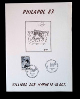 CL, Philatélie Polaire, 4 Pages, 829,  Philapol 83, 94 Villiers S / Marne, 15-16 Oct. 1983, Frais Fr 1.95 E - Événements & Commémorations