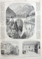 Pont Nouvellement Construit à Saint-Sauveur Les Bains (Hautes-Pyrénées) - Page Originale 1861 - Documents Historiques