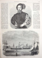 Portrait De César Borgia - Embarquement De S. M. Le Roi De Suède Dans La Rade De Cherbourg - Page Originale 1861 - Documents Historiques