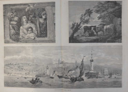 Vue De Boulogne-sur-Mer - Page Original Double 1861 - Historische Dokumente