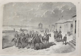 Vue Générale Du Camp Des Châlons, Prise Du Nouveau Pavillon De L'empereur - Page Originale 1861 - Documents Historiques