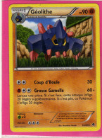 Carte Pokemon Francaise 2011 Noir Et Blanc Pouvoir Emmergeant 52/98 Geolithe 90pv Bon Etat - Noir & Blanc