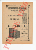 Publicité 1926 G. Pargeas 43 Rue Louis Ulbach Troyes Chauffage Central Chaudière Radiateurs 250/43 - Unclassified