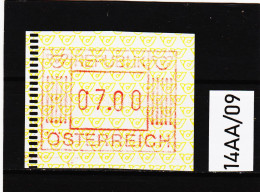 14AA/09 ÖSTERREICH 1983 AUTOMATENMARKEN 1. AUSGABE  7,00 Schilling   ** Postfrisch - Viñetas De Franqueo [ATM]