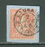 Suisse   Yvert  38   Ou  Zum  33  Ob   TB  Ob  Lausanne  - Used Stamps