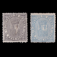 1874.Escudo España.Serie Nuevo(*).Edifil 141-142 - Unused Stamps