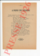 Doc1926 A Propos Des Tailleurs Poésie Maître Tailleur Métier Fil Aiguille étoffe Tissu Couture Ciseaux Mesure + Destinée - Unclassified