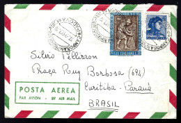 ITALIE - 1963 - LETTRE PAR VOIE AÉRIENNE - POUR LE BRÉSIL -  - 1961-70:  Nuovi