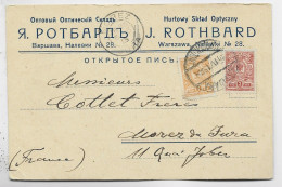 POLAND POLSKA VARSOVIE WARSZAWA 1913 CARTE PRIVEE MANUFACTURE OPTIQUE ROTHBARD - Poland