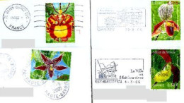 SÉRIE TIMBRES ORCHIDEE DE 2005 SABOT DE VÉNUS, ORCHIDÉE PAPILLON SUR ENV. MM)- [590]_T1080 - Covers & Documents