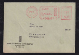 BERLIN 1954 AFS 20Pf Meter Brief Nach WIESBADEN Bank Für Handel Und Industrie - Lettres & Documents