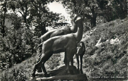 Switzerland Chateau D'Oex Les Chamois Statue - Château-d'Œx