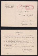 Deutsches Reich 1926 AFS 5Pf Meter Freistempler Karte MÜNSTER X WIESBADEN Markomannia Studentenvereinigung - Lettres & Documents