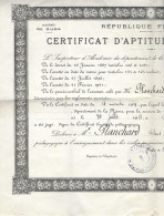 Diplôme - Certificat D'Aptitude Pédagogique - 1939 - Dijon Nièvre - Garchy - Nevers - - Diplomi E Pagelle