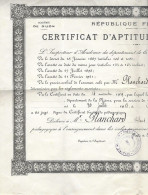 Diplôme - Certificat D'Aptitude Pédagogique - 1939 - Dijon Nièvre - Garchy - Nevers - - Diploma's En Schoolrapporten