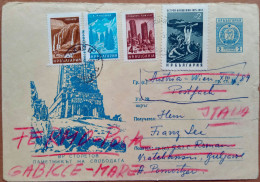 BULGARIA 1965, ILLUSTRATE STATIONERY COVER STOLETOV USED TO ITALY VIA AUSTRIA 4 STAMS, LANDSCAD MOUNTAIN, WIEN & TOWN GA - Covers & Documents