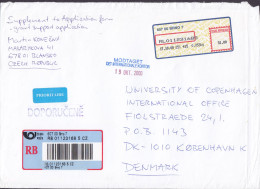 Czech Republic Registered Recommandé & Prioritaire Labels BRNO 2000 Cover Brief To Denmark ATM Frama Label - Brieven En Documenten