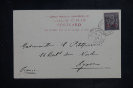 PORT SAID - Affranchissement Sage De Port Said Sur Carte Postale ( Ceylan) Pour Lyon En 1902 - L 150974 - Cartas & Documentos