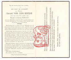 DP Gerard Vandenberghe / Ponnet 32j. ° Borsbeke Herzele 1931 † Zottegem 1963 Bonne Van Den Noortgaete De Landsheer - Devotion Images