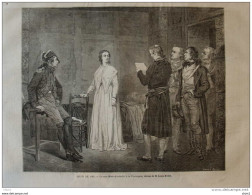 La Reine Marie-Antoinette, à La Concièrge, Tableau De M. Louis Müller - Page Original 1861 - Historical Documents
