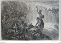 La Chasse Aux Esclaves Fugitifs - Page Original 1861 - Historical Documents
