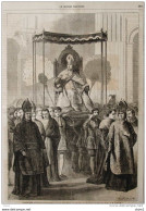 Le Saint-père Porté Processionnellement à L'église Saint-Pierre, Le Dimanche Des Rameaux  - Page Original -  1861 - Historical Documents