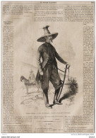 Officier D'Afrique En Tenue De Campagne - Page Original 1861 - Historische Dokumente