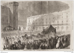 Obsèques De La Comte De Cavour à Turin - Page Original 1861 - Historical Documents