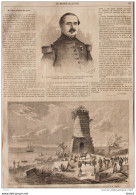 Siége De Gaete, Tombeau De Cicéron - M. Le Colonel Livet, Décéde Devant Pékin - Page Original 1861 - Historical Documents