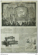 Télégraphe Imprimant Du Docteur Hughes - Page Original 1861 - Historical Documents