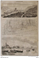Vue De Roquebrune - Carte De La Principauté De Monaco - Vue De Menton - Page Original 1861 - Historische Dokumente