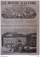 Statue Du Roi Charles-Albert, Inaugurée à Turin - Page Original 1861 - Documentos Históricos